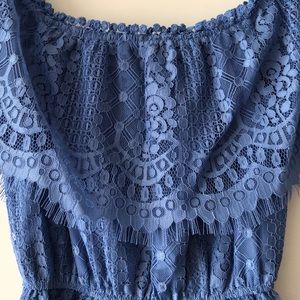 BB Dakota Dresses - Lacy blue mini dress! BB Dakota Dresses - Lacy blue mini dress!
